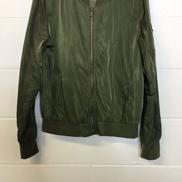 Francesca's Blue Rain Womens Full Zip Olive Green Jacket Style 31396fr Sz Large - Picture 5 of 12